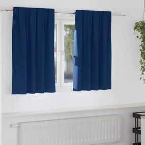 vidaXL Cortinas com cortinas 2 pcs Azul escuro 140 x 140 cm Poliéster