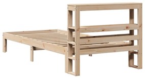 Estrutura de cama com cabeceira 90x190 cm pinho maciço