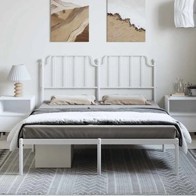 Estrutura de cama com cabeceira 135x190 cm metal branco