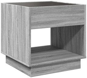 Mesa de centro luzes LED Infinity 50x50x50 cm cinzento sonoma