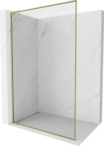 Mexen Kioto-F L Pára-vento de chuveiro Walk-in com moldura 120 x 202 cm, transparente 8 mm, dourado - 800-120-174-50-00