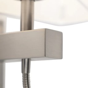 LED Candeeiro de parede inteligente em aço com sombra creme branco incl. Wifi P45 - Bergamo Moderno,Design