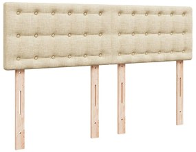 Cama com molas/colchão 160x200 cm tecido cor creme