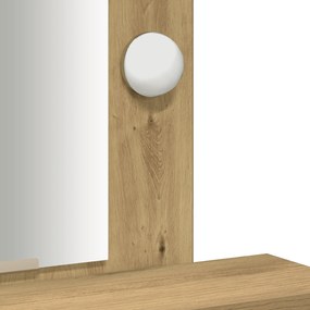 Mesa de Maquiagem vidaXL com Luzes LED Carvalho Artisan 50x41x140 cm