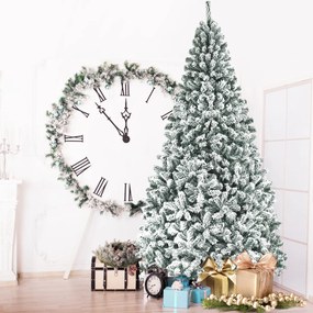 Árvore de Natal Nevado 270 cm com agulhas de PVC de 1498 pontas 152 x 275 cm Branco e Verde