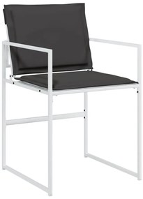 17 pcs conj. de jantar p/ jardim c/ almofadões textilene branco