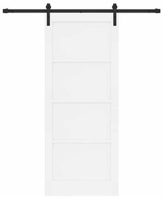 Porta Deslizante vidaXL com Conjunto de Ferragens Branca 86x211 cm Mad
