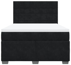 Cama com molas/colchão 140x200 cm veludo preto