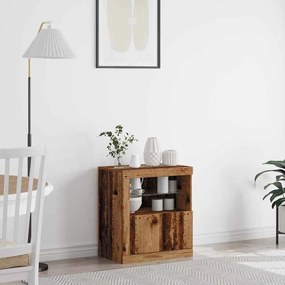 vidaXL Aparador LED Castanho 60,5 x 37 x 67 cm Madeira processada