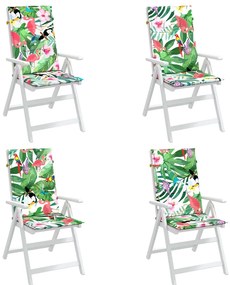 Almofadões cadeira de encosto alto 4 pcs tecido multicor