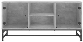 Móvel de TV c/ portas de vidro 102x37x50 cm cinza cimento