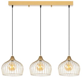Candeeiro de Teto Bek – Dourado Brilhante – 102 x 30 x 121 cm