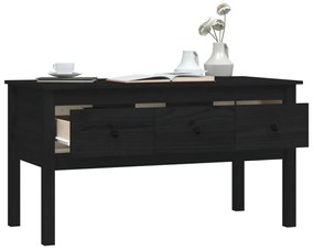 Mesa de centro 102x49x55 cm pinho maciço preto