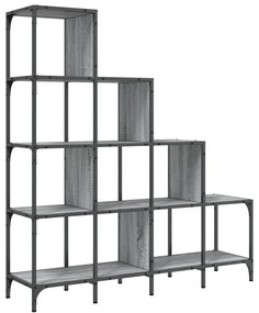 Estante 122x30x132 cm derivados de madeira e metal cinza sonoma