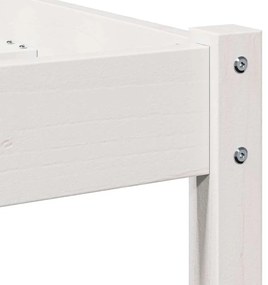 Cama com Cabeceira vidaXL Branca 140x220 cm Madeira Sólida Pinus