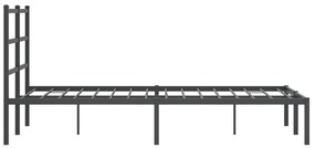 Estrutura de cama com cabeceira 120x190 cm metal preto