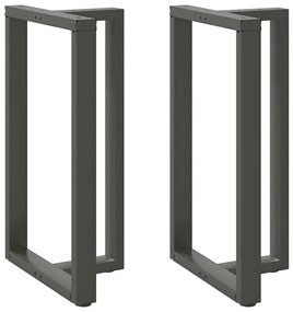 vidaXL Pés para mesa de bar em forma de T, 2 peças, antracite, 60x35x(100-101) cm, aço