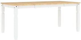 7 pcs conjunto de jantar Panama madeira pinho maciça branco