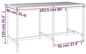 9 pcs conjunto de bar para jardim pinho maciço