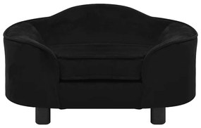 Sofá para cães 67x47x36 cm pelúcia preto