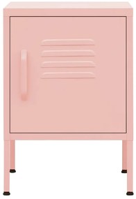 Mesa de cabeceira 35x35x51 cm aço rosa