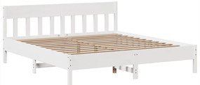 Cama sem colchão 180x200 cm madeira de pinho maciça branco