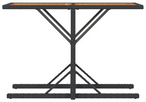 3 pcs conjunto de bistrô com almofadões vime PE preto