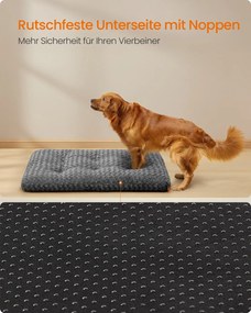 Cama para cães XXL 122 x 74 cm com estofamento macio cinza ardósia