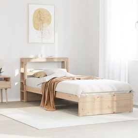Estrutura de cama com cabeceira 90x200 cm pinho maciço