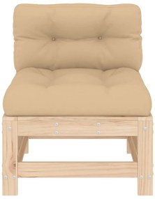 Sofás de centro com almofadões 2 pcs pinho maciço