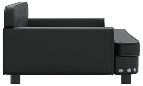 Cama para cães 90x53x30 cm couro artificial preto