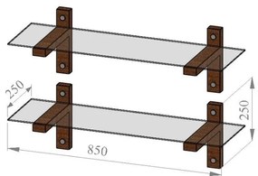 Prateleira de Parede R202 – Nogueira – 85x25x25 cm