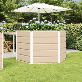 vidaXL Floreira Ivory 129 x 129 x 75 cm Aço