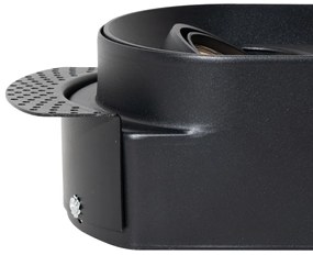 Conjunto de 6 focos embutidos arredondados pretos GU10 50mm 2-Light - Hubs