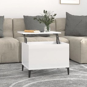 vidaXL Mesa centro 60x44,5x45 cm derivados de madeira branco brilhante