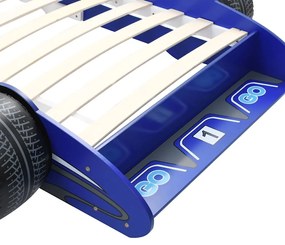 Cama carro de corrida para crianças 90x200 cm azul
