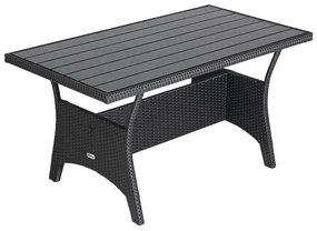 Conjunto de canto Jardim em rattan sintético com almofadas incluídas preto/creme