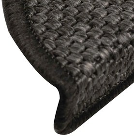 Tapetes escada adesivos aspeto sisal 30 pcs 56x17x3cm antracite