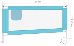 Barra de segurança p/ cama infantil tecido 180x25 cm azul