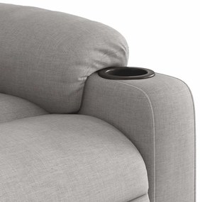 Poltrona elevatória de massagens tecido cinzento-nublado