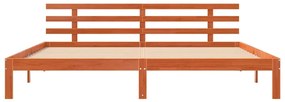 Estrutura de Cama Castanho Ceroso 200x200 cm Madeira Maciça de Pinho