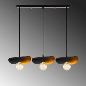 **** Candeeiro de Teto Sivani – Preto e Dourado – 80 x 17 cm

**