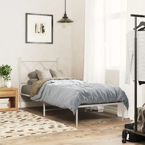 vidaXL Estrutura de cama sem colchão com cabeceira 75x190 cm branco