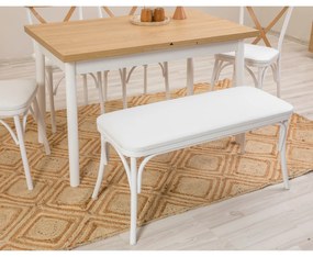 Conjunto de Mesa de Jantar Extensível e Cadeiras Oliver – Branco – Mes