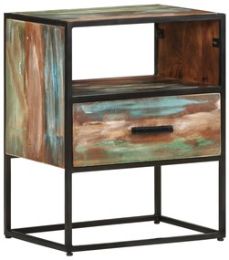 vidaXL Mesa de cabeceira 40x30x50 cm madeira recuperada maciça