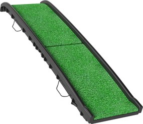 PawHut Rampa para Cães com Relva Artificial 155 cm Dobrável com Pega Ângulo Ajustável Verde | Aosom Portugal