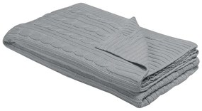 Manta decorativa em algodão cinzento claro 110 x 180 cm ANAMUR Beliani