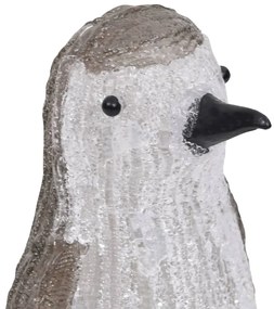 Figura pinguim acrílico c/ luzes LED interior e exterior 30 cm