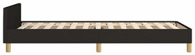 Estrutura cama c/ cabeceira sem colchão tecido 90x190 cm preto