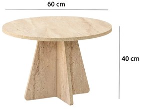 Mesa de Centro Mushroom – Travertino – 60 cm de diâmetro x 40 cm de al